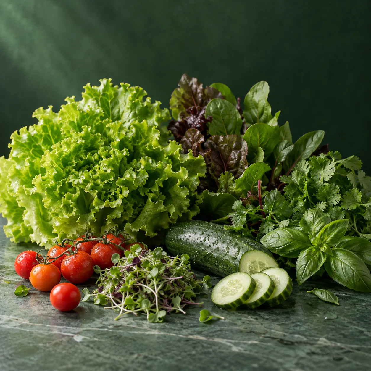 Illustration of produce for Sample Pack; not a delivered box photograph